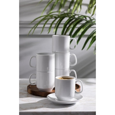 Olympia Whiteware Stacking Mugs 284ml (12 Pack) - CB461