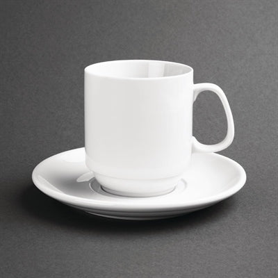 Olympia Whiteware Stacking Mugs 284ml (12 Pack) - CB461