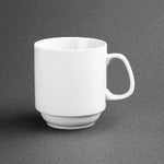 Olympia Whiteware Stacking Mugs 284ml (12 Pack) - CB461