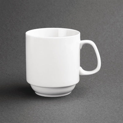 Olympia Whiteware Stacking Mugs 284ml (12 Pack) - CB461