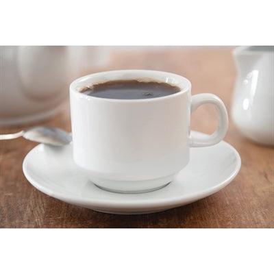 Olympia Whiteware Stacking Tea Cups 200ml (12 Pack) - CB467
