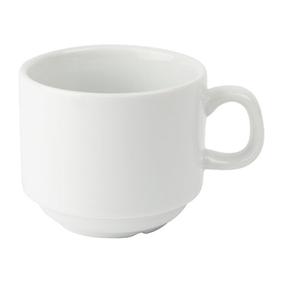 Olympia Whiteware Stacking Tea Cups 200ml (12 Pack) - CB467