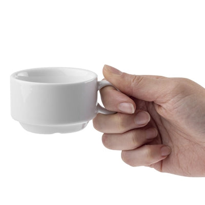 Olympia Whiteware Stacking Espresso Cups 85ml (12 Pack) - CB471