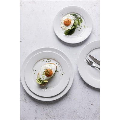 Olympia Whiteware Wide Rimmed Plates 230mm (12 Pack) - CB480