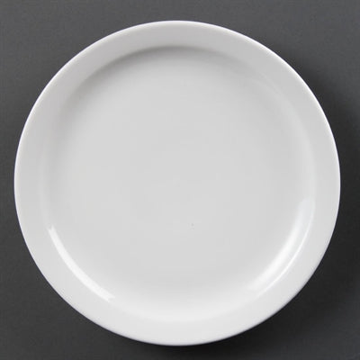 Olympia Whiteware Narrow Rimmed Plates 250mm (12 Pack) - CB490