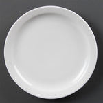 Olympia Whiteware Narrow Rimmed Plates 250mm (12 Pack) - CB490