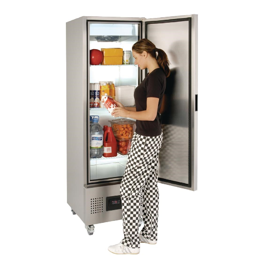 Foster Single Door Slimline Fridge Stainless Steel 400Ltr FSL400H 11-300 - CB952