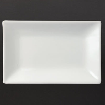 Olympia Whiteware Serving Rectangular Platters 200x130mm (6 Pack) - CC893