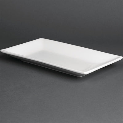 Olympia Whiteware Serving Rectangular Platters 250x150mm (4 Pack) - CC894