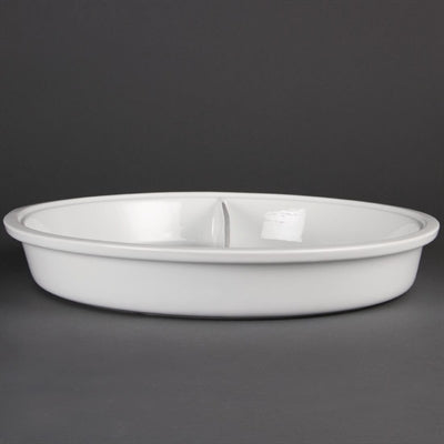 Olympia Whiteware Divided Round Dish 3.5Ltr 123.1oz - CD711
