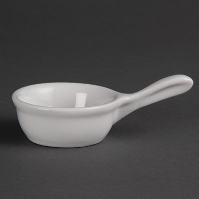 Olympia Whiteware Miniature Pan Shaped Bowls 35ml (12 Pack) - CE544