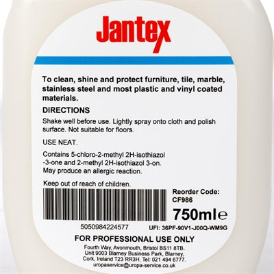 Jantex Furniture Polish Ready To Use 750ml - CF986