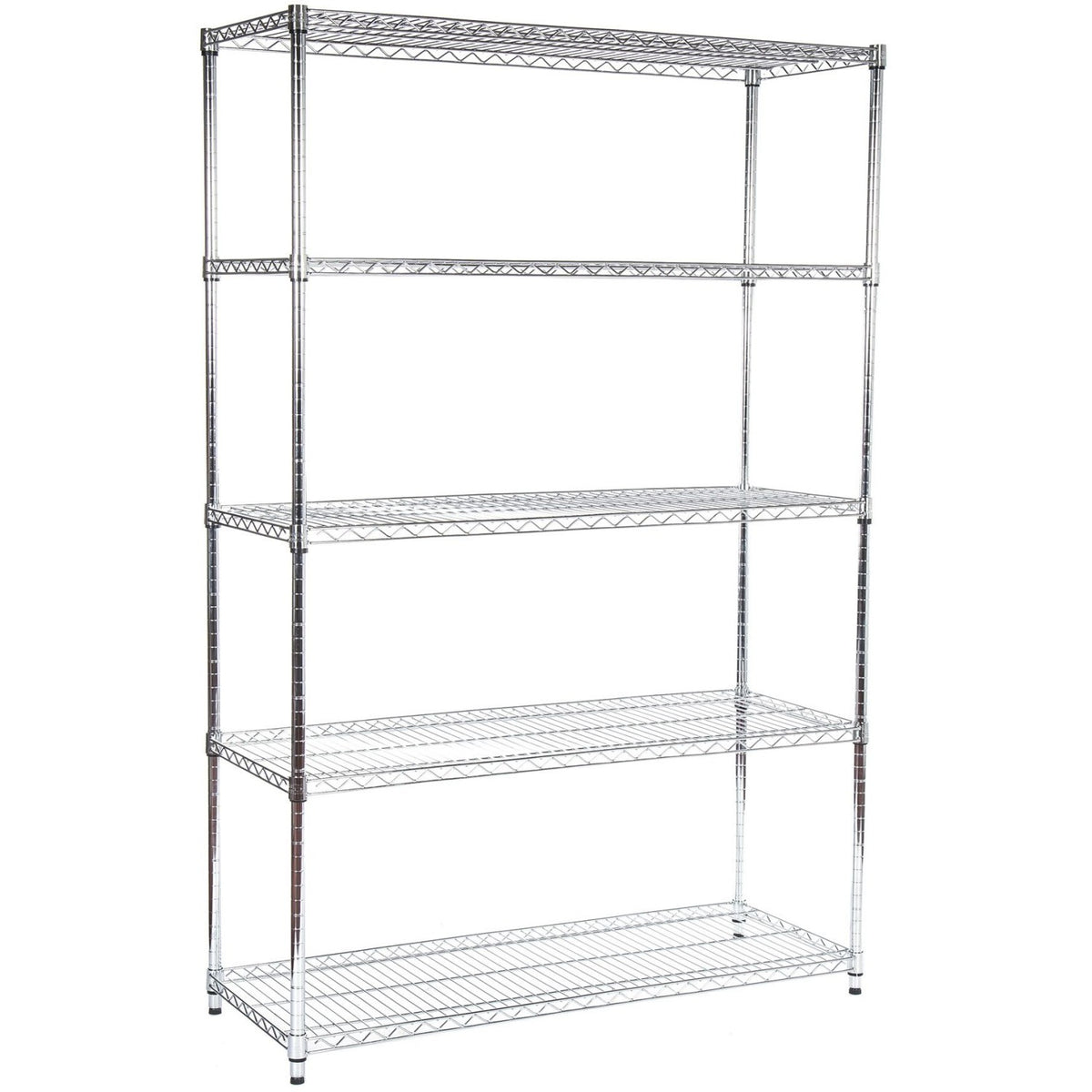 Commercial Shelving unit 5 tier 2250kg Width 1200mm Depth 600mm Chrome wire - CR561122