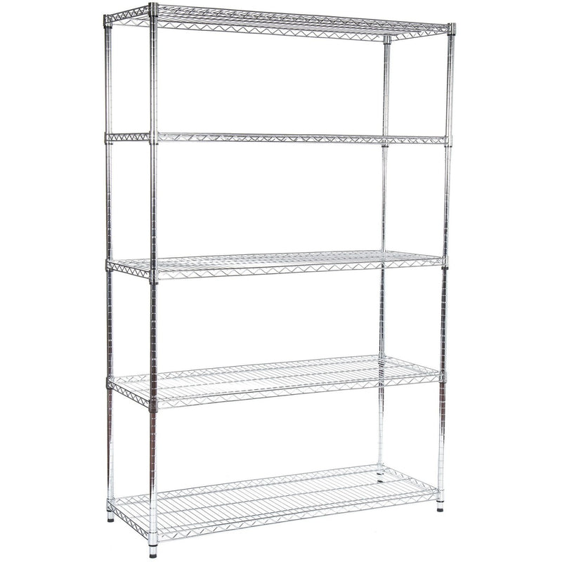 Commercial Shelving unit 5 tier 2250kg Width 1500mm Depth 450mm Chrome wire - CR546152