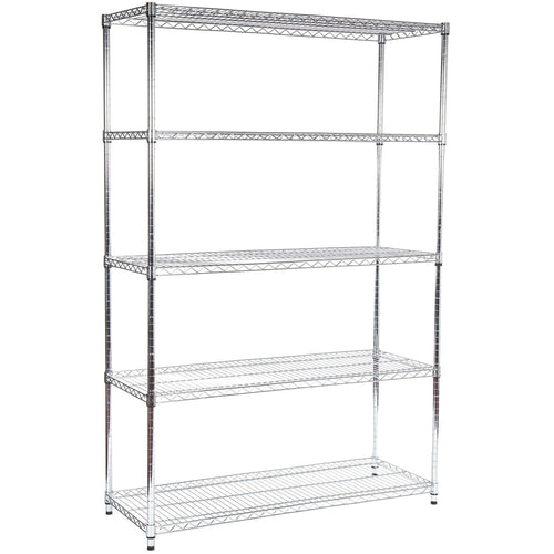 Commercial Shelving unit 5 tier 200kg/shelf Width 1500mm Depth 350mm Chrome wire - CR15035180A5