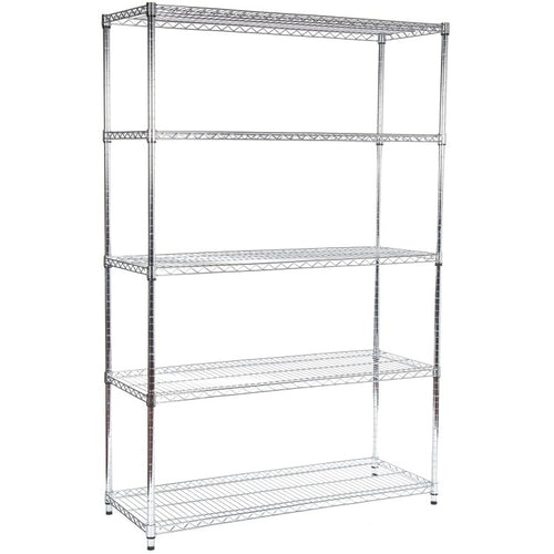 Commercial Shelving unit 5 tier 120kg per shelf Width 900mm Depth 450mm Chrome wire