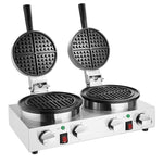 Buffalo Double Round Belgian Waffle Maker - CJ533