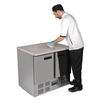 Polar G-Series Double Door Counter Fridge with Granite Work Top 240Ltr - CL108