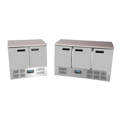 Polar G-Series Double Door Counter Fridge with Granite Work Top 240Ltr - CL108