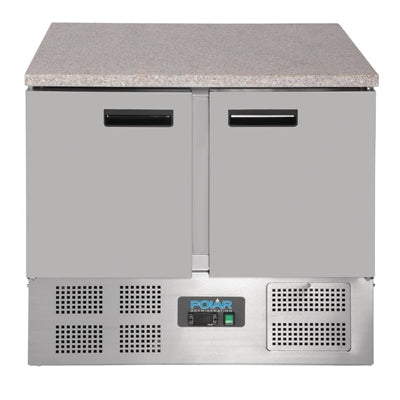 Polar G-Series Double Door Counter Fridge with Granite Work Top 240Ltr - CL108