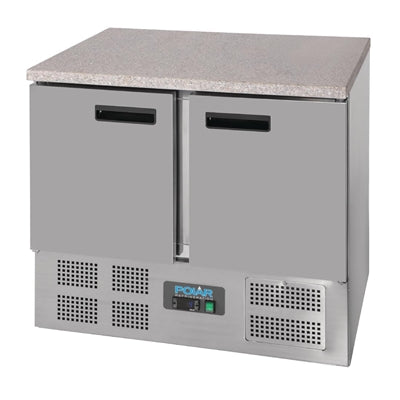 Polar G-Series Double Door Counter Fridge with Granite Work Top 240Ltr - CL108