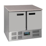 Polar G-Series Double Door Counter Fridge with Granite Work Top 240Ltr - CL108