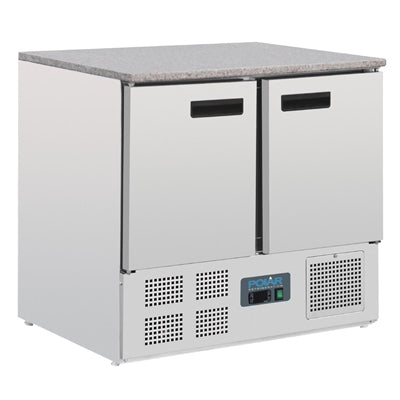 Polar G-Series Double Door Counter Fridge with Granite Work Top 240Ltr - CL108