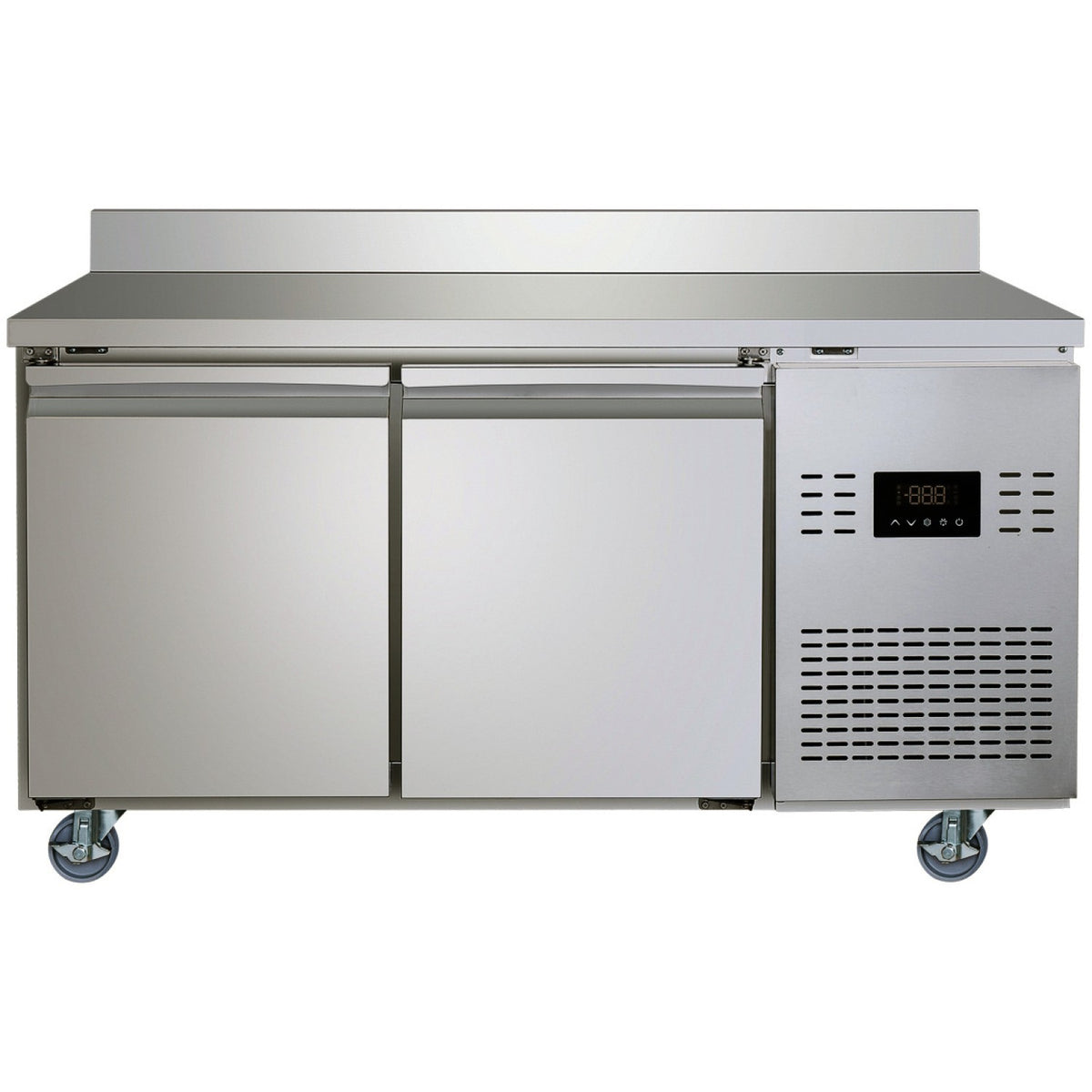 Commercial 2 Door Counter Fridge - Stainless Steel Prep Fridge 1349×700×950mm (Energy Class A) - SUP102