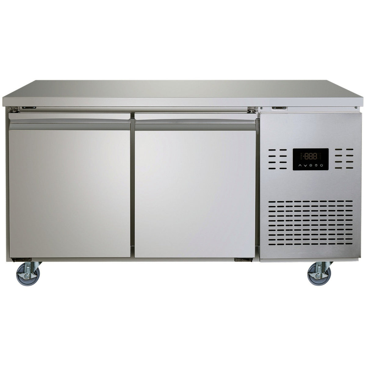 Commercial 2 Door Counter Freezer - Stainless Steel Prep Freezer 1349×700×850mm (Energy Class C) - SUP108