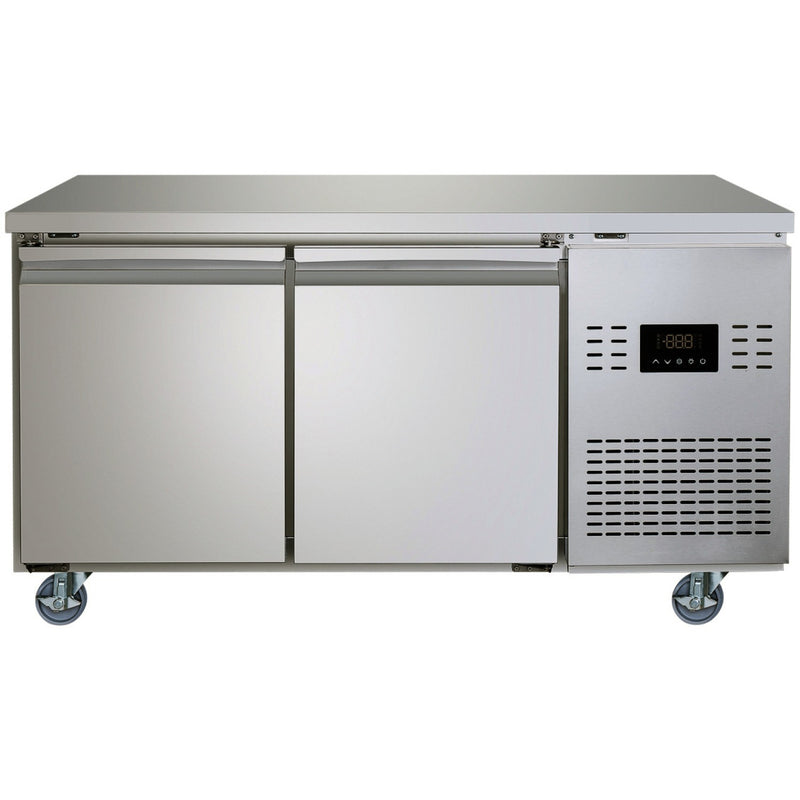 Commercial 2 Door Counter Freezer - Stainless Steel Prep Freezer 1349×700×850mm (Energy Class C) - SUP108