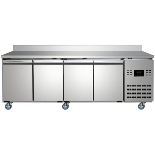 Commercial 4 Door Counter Fridge - Stainless Steel Prep Fridge 2239×700×840mm (Energy Class B) - SUP106