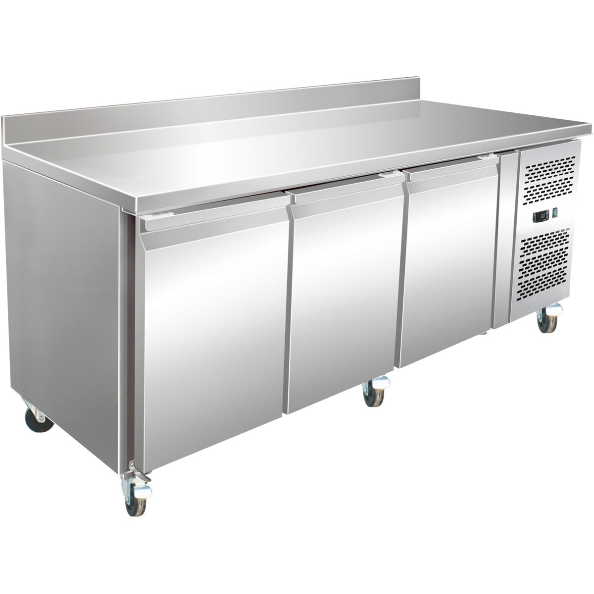 Professional Refrigerated Counter with Upstand 3 Doors Depth 600mm - THSNACK3200TNEC