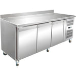 Professional Refrigerated Counter with Upstand 3 Doors Depth 600mm - THSNACK3200TNEC
