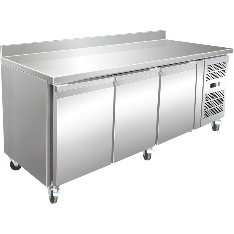 Professional Refrigerated Counter with Upstand 3 Doors Depth 600mm - THSNACK3200TNEC