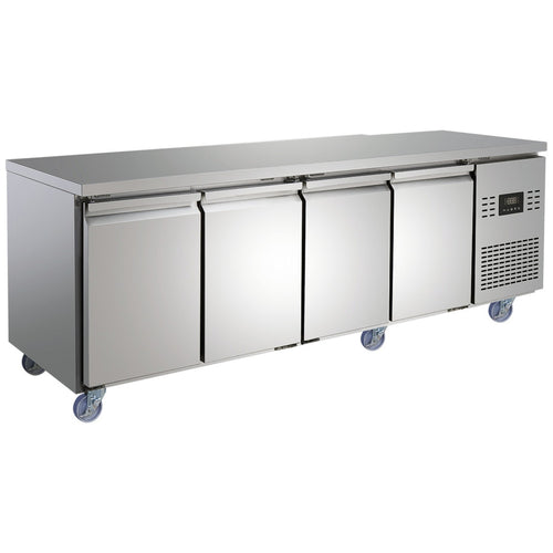 Commercial Refrigerated Counter 4 Door 452L 2239 x 600 x 850mm Fan Assisted Cooling - SUP206