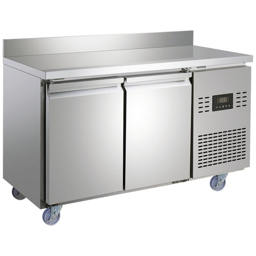 Commercial Refrigerated Counter with Upstand 2 Door 228L 1349 x 600 x 950mm Fan Assisted Cooling - SUP208