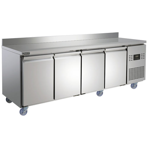 Commercial Refrigerated Counter with Upstand 4 Door 452L 2239 x 600 x 950mm Fan Assisted Cooling - SUP212