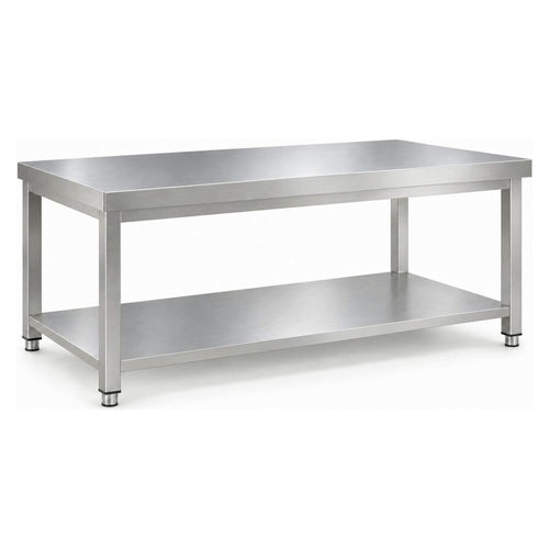 Commercial Stainless Steel 2 Tier Work Table 2000 x 600 x 850mm - QNH66015