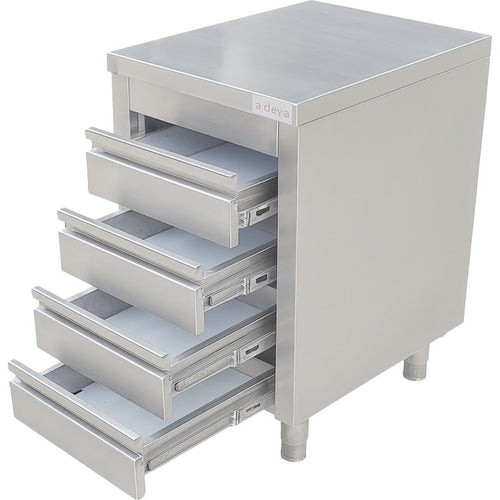 Commercial Stainless Steel Cabinet with 4 Drawers 500×600×900mm - YL4DS56