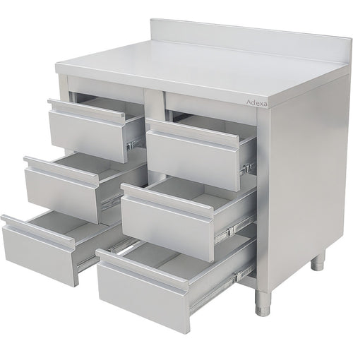 Commercial Stainless Steel Cabinet with 6 Drawers 1000×600×900mm - YL4DS106A