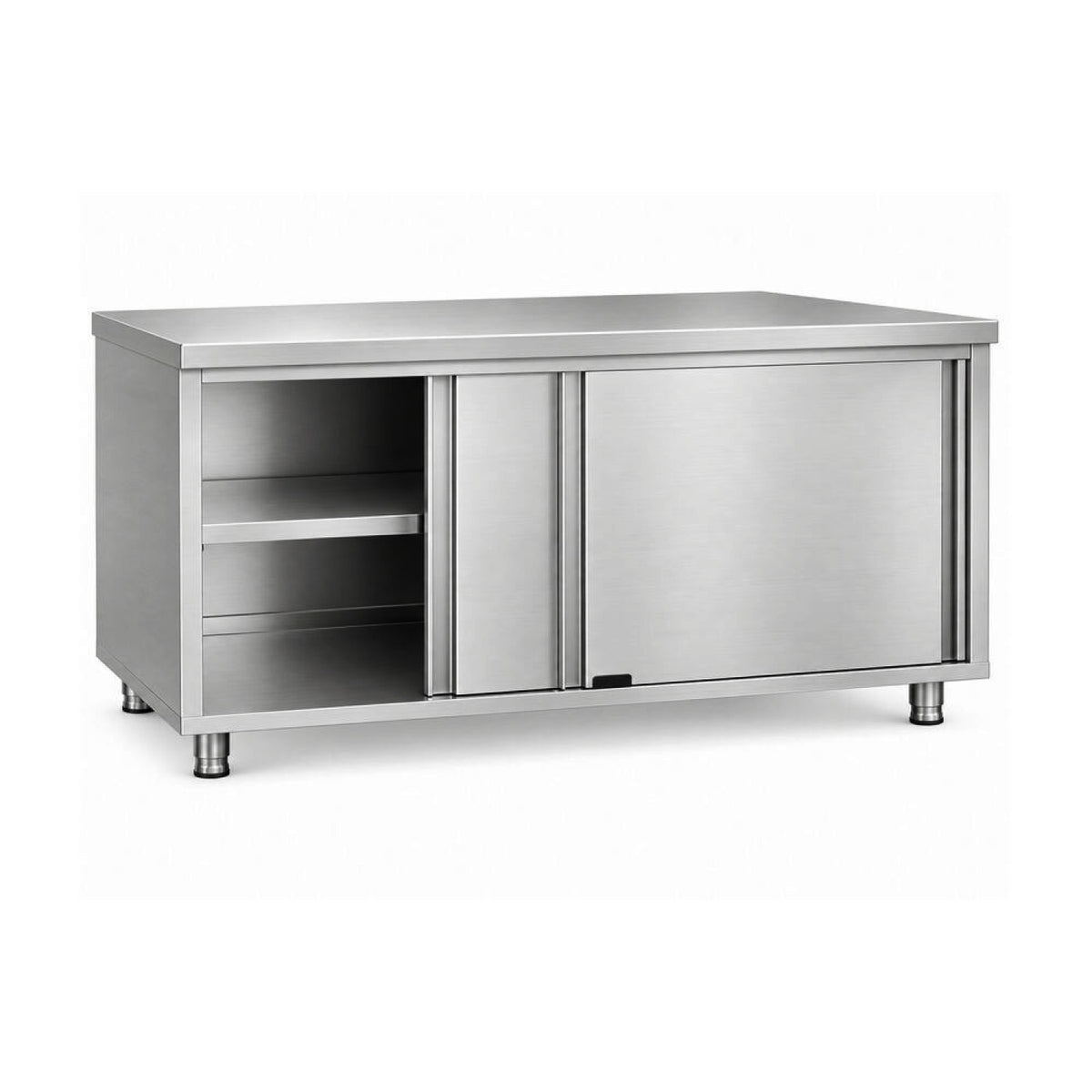 Commercial Stainless Steel Sliding Door Work Table Cabinet 2000x700x850mm - QNH334