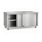 Commercial Stainless Steel Sliding Door Work Table Cabinet 2000x700x850mm - QNH334
