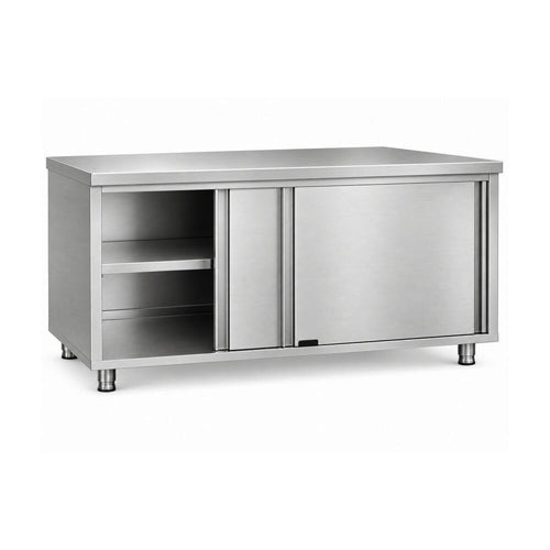 Commercial Stainless Steel Sliding Door Work Table Cabinet 2000x700x850mm - QNH334