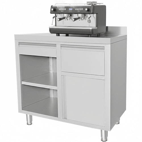 Commercial Stainless Steel Tall Coffee Station Table with Drawer 1000×600×1150mm - VC106FBU