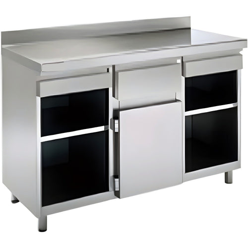 Commercial Stainless Steel Tall Coffee Station Table with Drawer 1500×600×1150mm - KFT1561