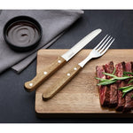 Olympia Rounded Steak Knives with Acacia Wood Handles 110mm (12 Pack) - CS717