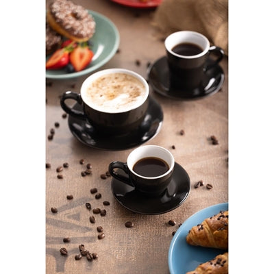 Olympia Cafe Flat White Cups Black 170ml (12 Pack) - CU961