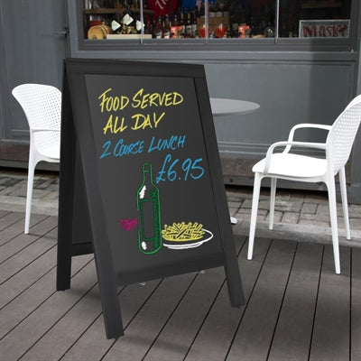 Olympia Pavement Board Black Wooden Frame 700x1200mm - CU993