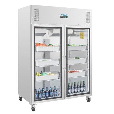 Polar G-Series Upright Double Door Gastro Display Fridge 1200Ltr - CW198