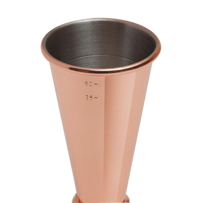 Beaumont Copper Plated Banded Jigger Measure 25/35/50ml - 3181